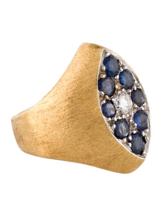 Ring 18K Sapphire & Diamond Cocktail Ring