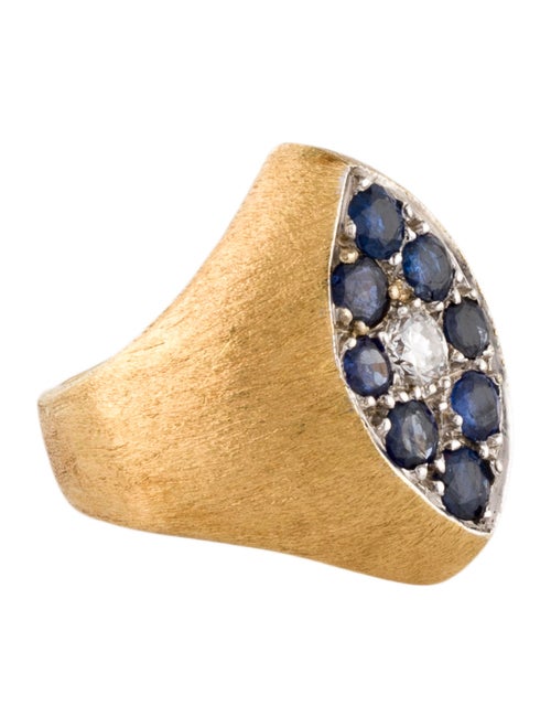 Ring 18K Sapphire & Diamond Cocktail Ring