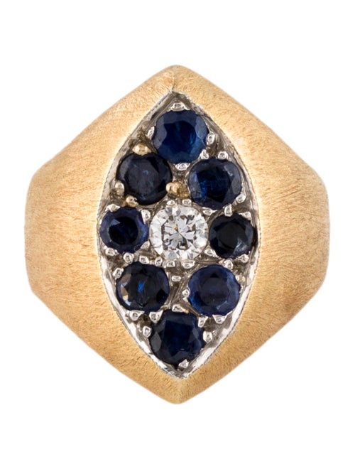 Ring 18K Sapphire & Diamond Cocktail Ring