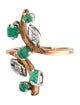 Ring 14K Emerald & Diamond Cocktail Ring