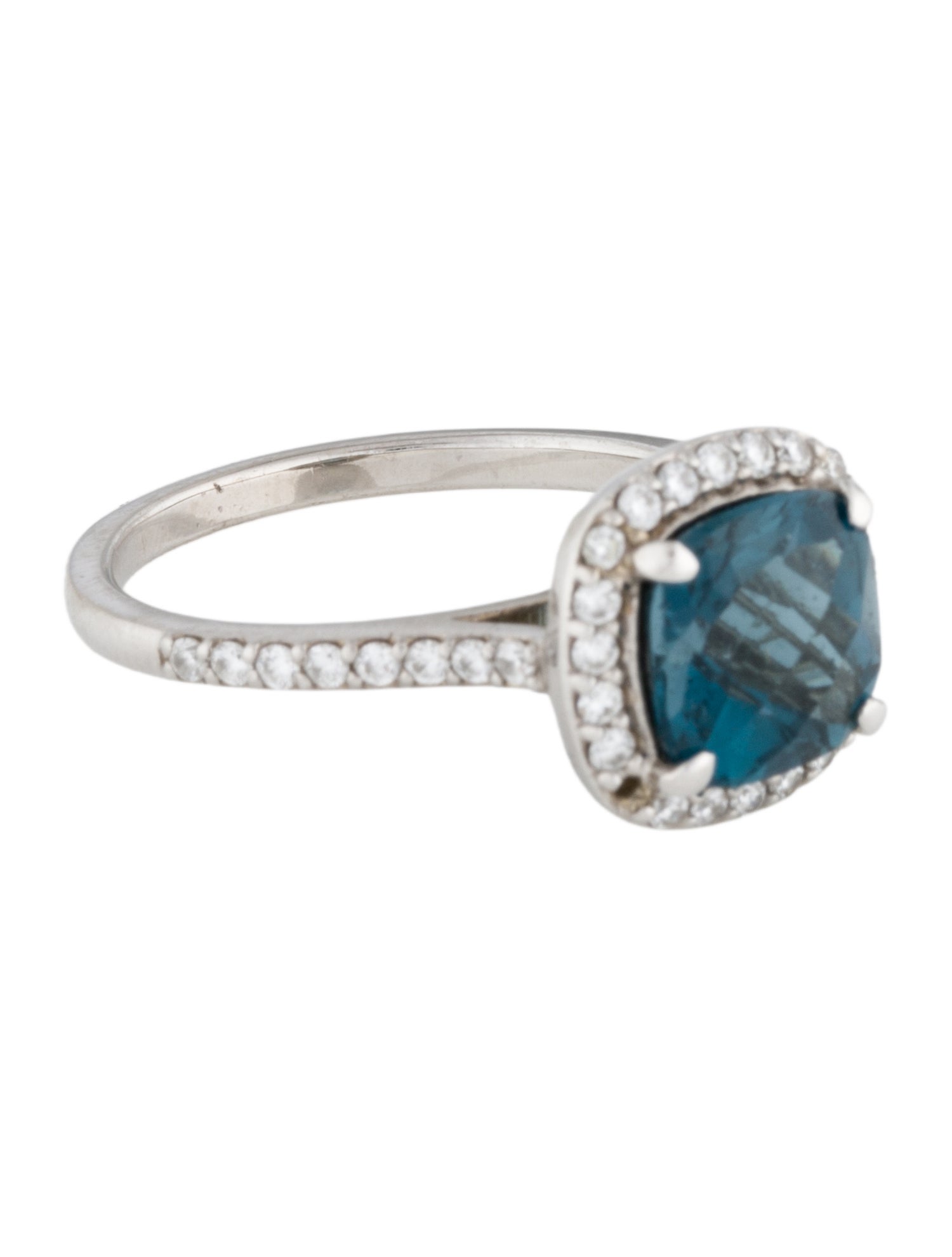 Ring 14K Topaz & Diamond Cocktail Ring