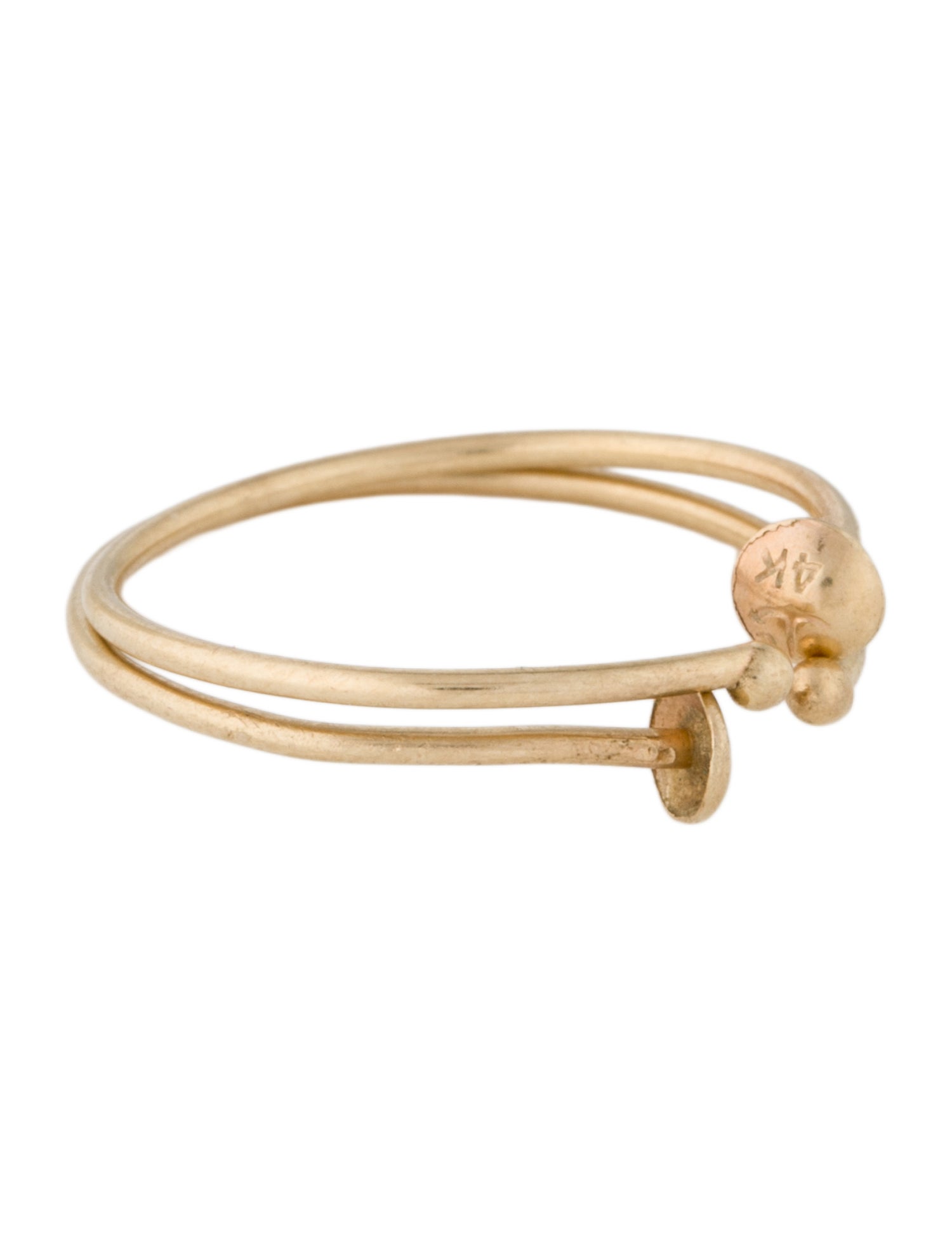 Ring 14K Nail Motif Band Set