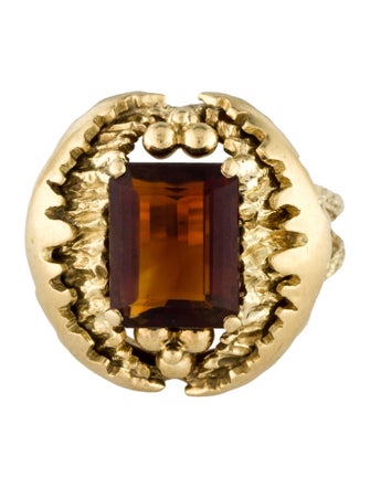 Ring 18K 4.30ct Citrine Cocktail Ring