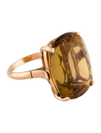 Ring 18K 32.24ct Citrine Cocktail Ring