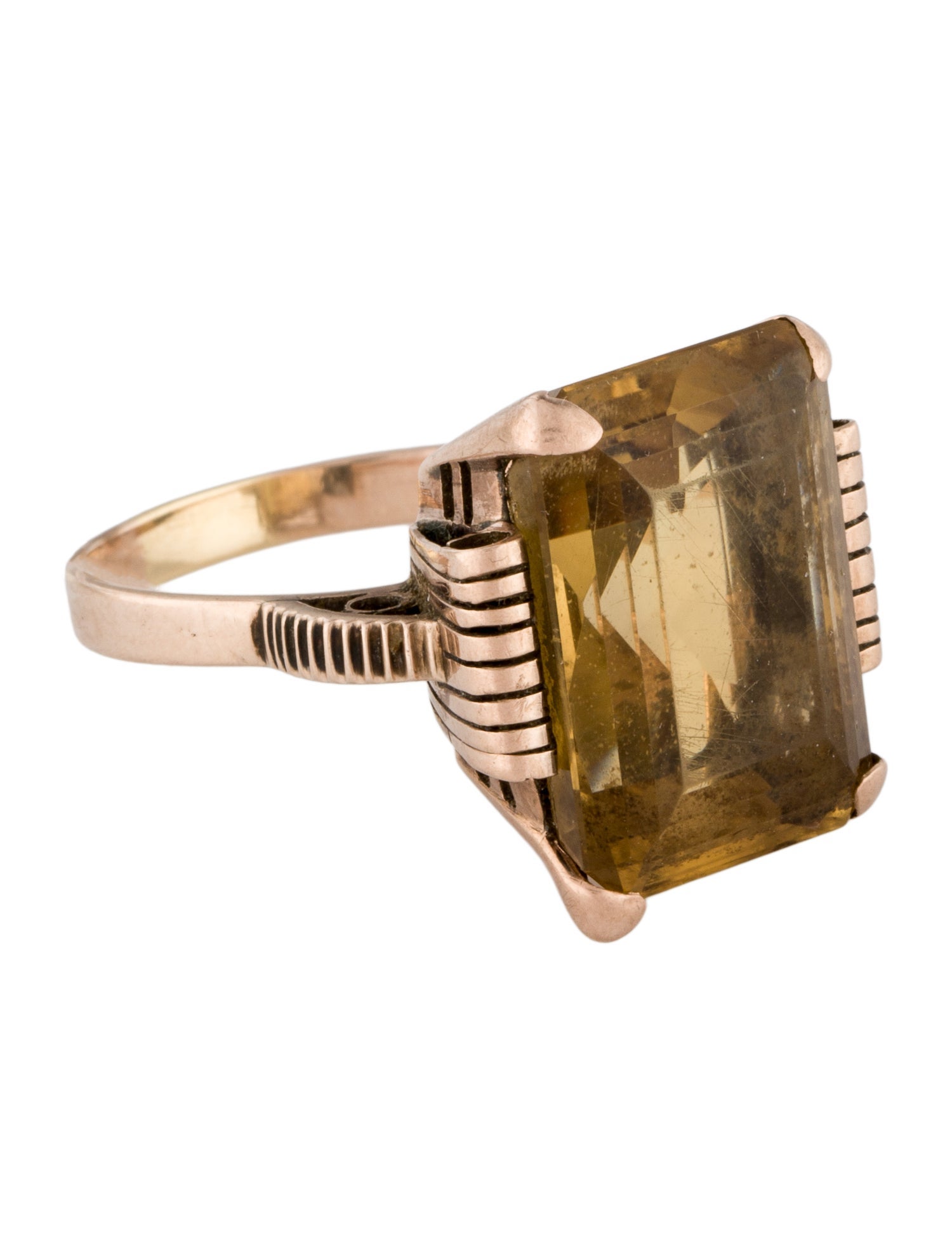 Ring 10K 14.77ct Citrine Cocktail Ring