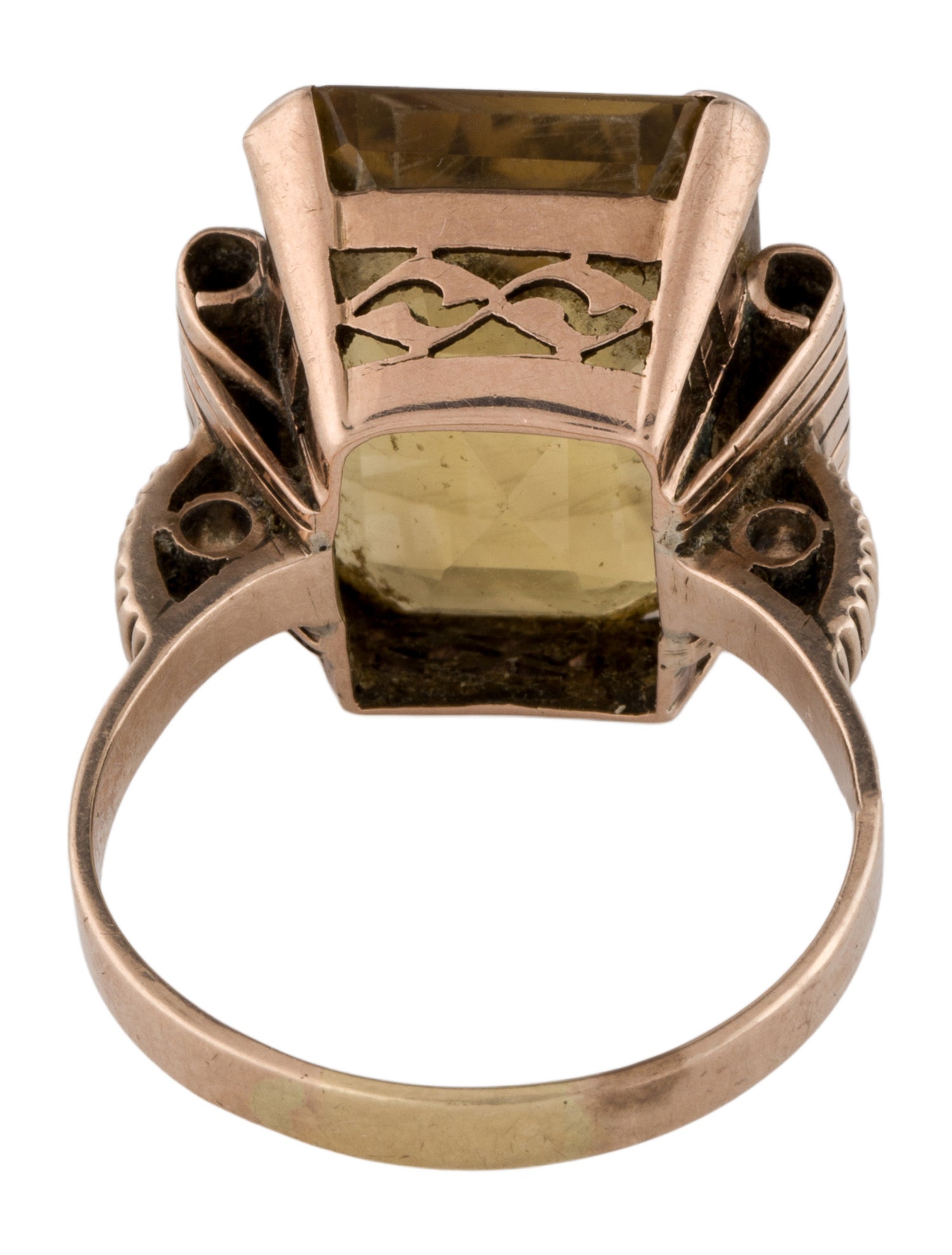 Ring 10K 14.77ct Citrine Cocktail Ring