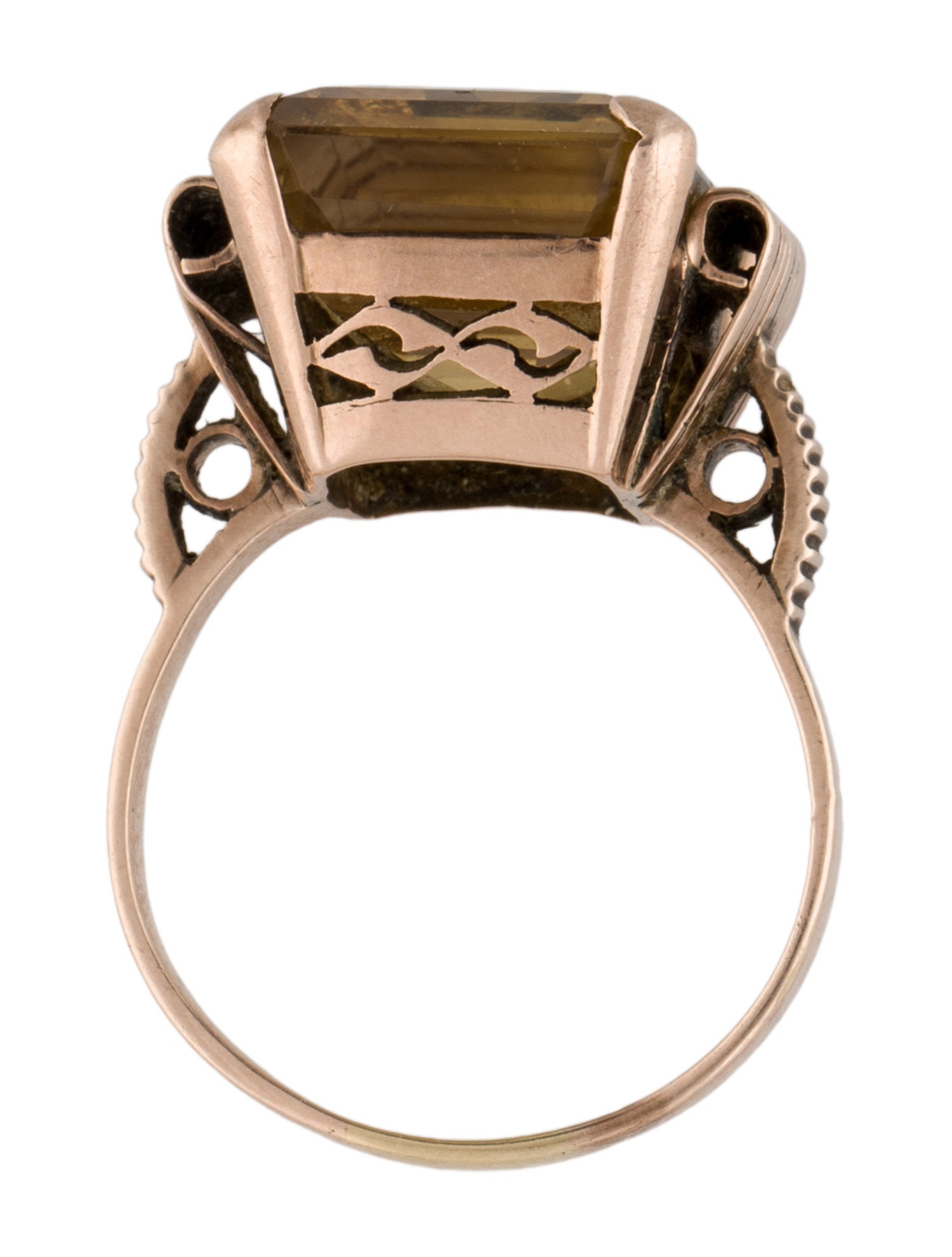 Ring 10K 14.77ct Citrine Cocktail Ring