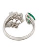 Ring 14K Emerald & Diamond Split Bypass Ring