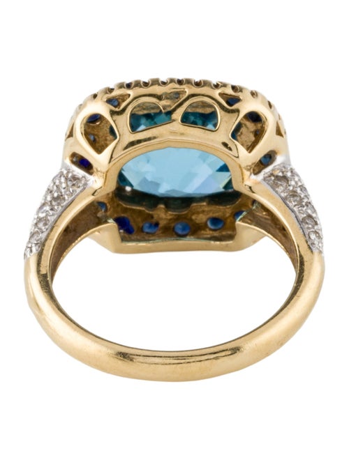 Ring 18K Topaz, Sapphire & Diamond Cocktail Ring