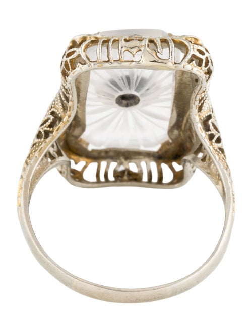 Ring 14K Quartz, Onyx & Diamond Cocktail Ring