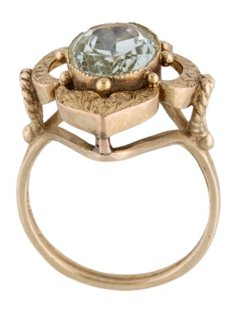 Ring 14K 2.24ct Green Beryl Cocktail Ring