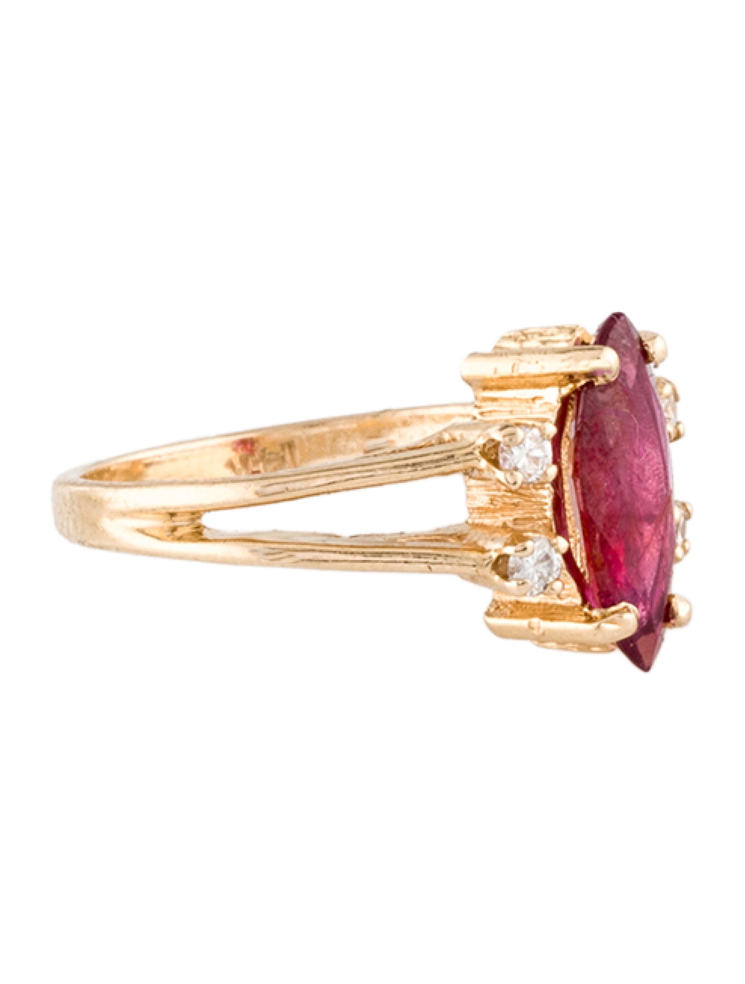 Ring 14K Ruby & Diamond Cocktail