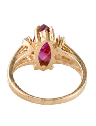 Ring 14K Ruby & Diamond Cocktail Ring