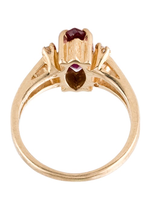 Ring 14K Ruby & Diamond Cocktail Ring