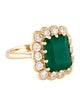 Ring 18K 5.67ct Emerald & Diamond Cocktail Ring