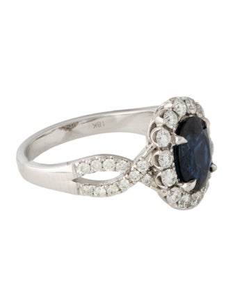 Ring 18K 2.53ct Sapphire & Diamond Cocktail Ring