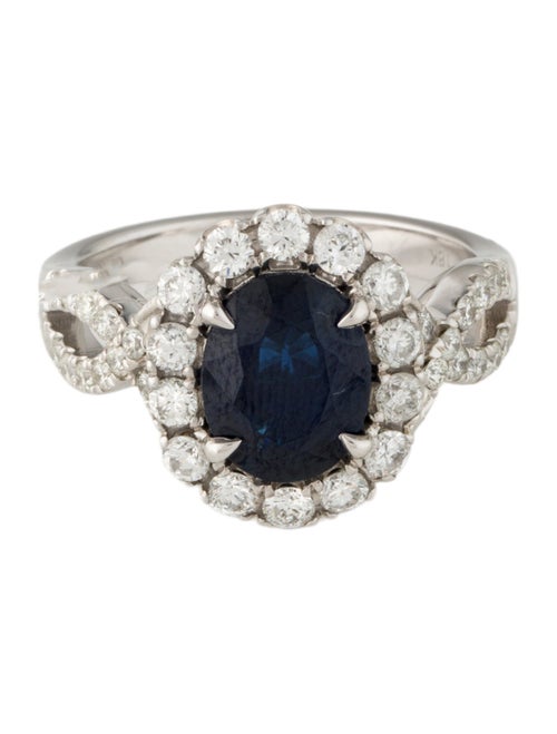 Ring 18K 2.53ct Sapphire & Diamond Cocktail Ring