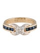 Ring 14K Diamond & Sapphire Band