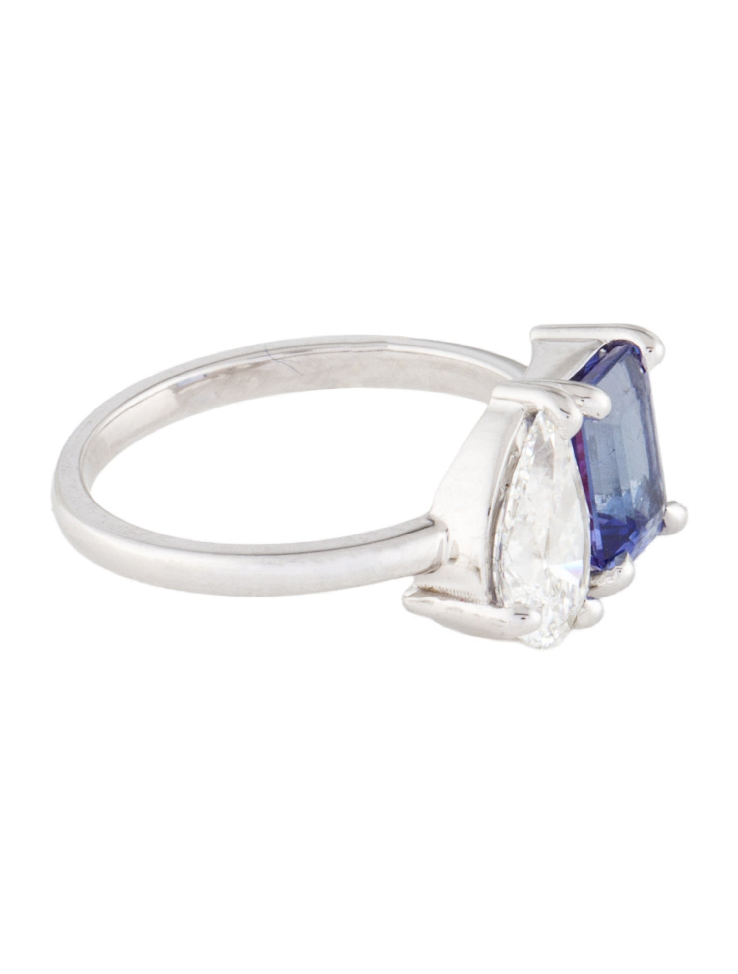 Ring 14K Lab-Grown Diamond & Tanzanite Toi et Moi