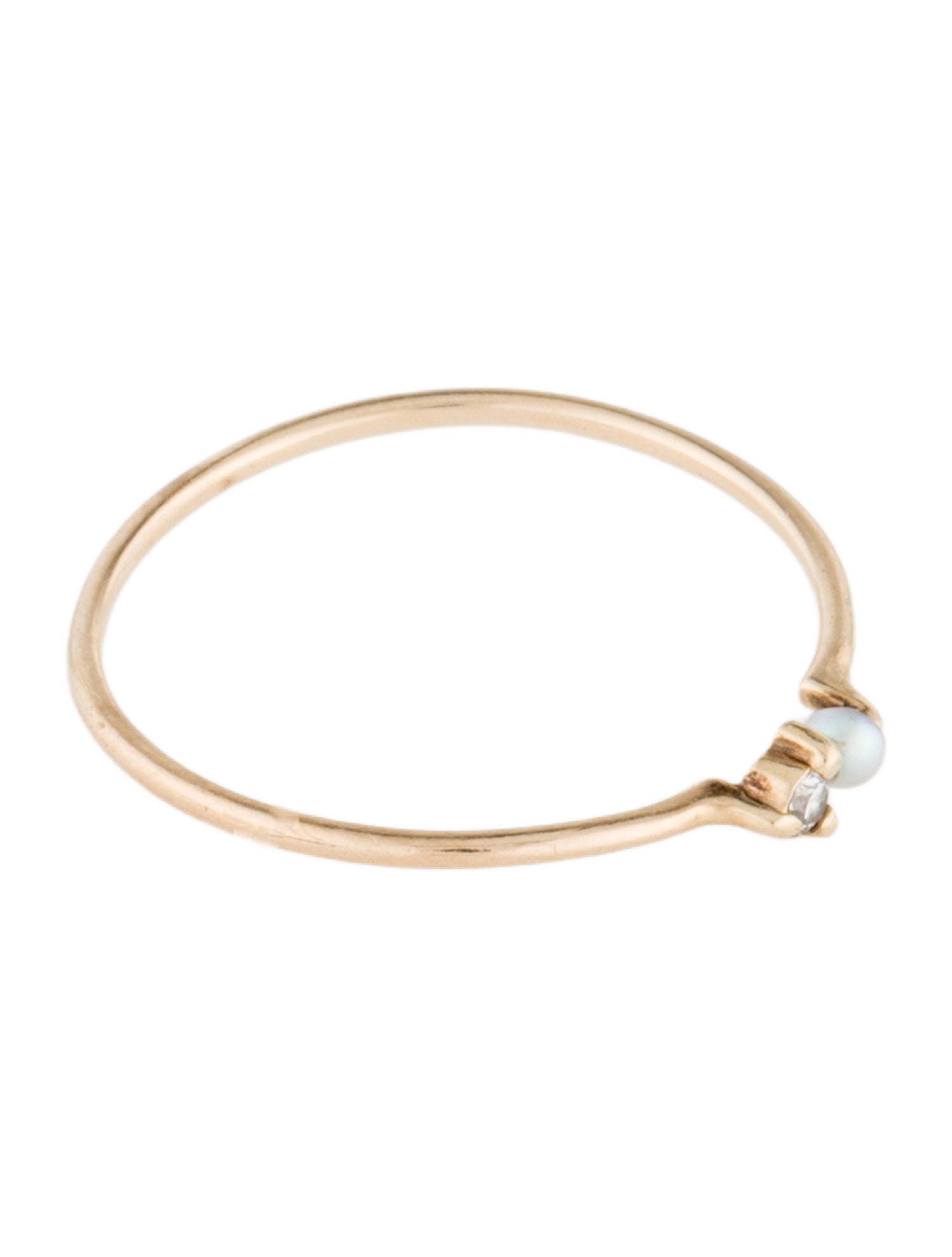 Ring 14K Pearl & Diamond Band