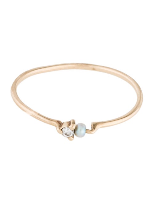 Catbird 14K Pearl & Diamond Dewdrop Ring