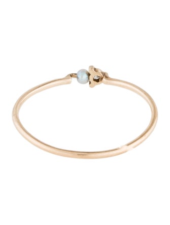Catbird 14K Pearl & Diamond Dewdrop Ring