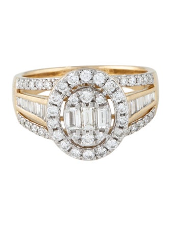 Ring 14K 1.01ctw Diamond Cluster Cocktail Ring