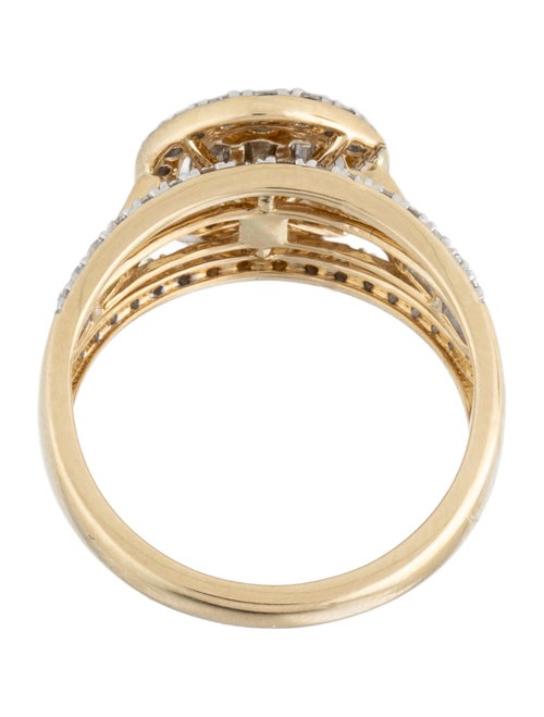 Ring 14K 1.01ctw Diamond Cluster Cocktail Ring