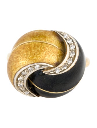 Ring Toliro 18K Diamond, Resin & Enamel Knot Ring