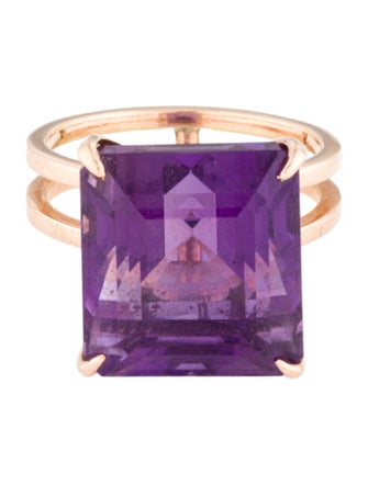 Ring 14K 19.71ct Amethyst Cocktail Ring