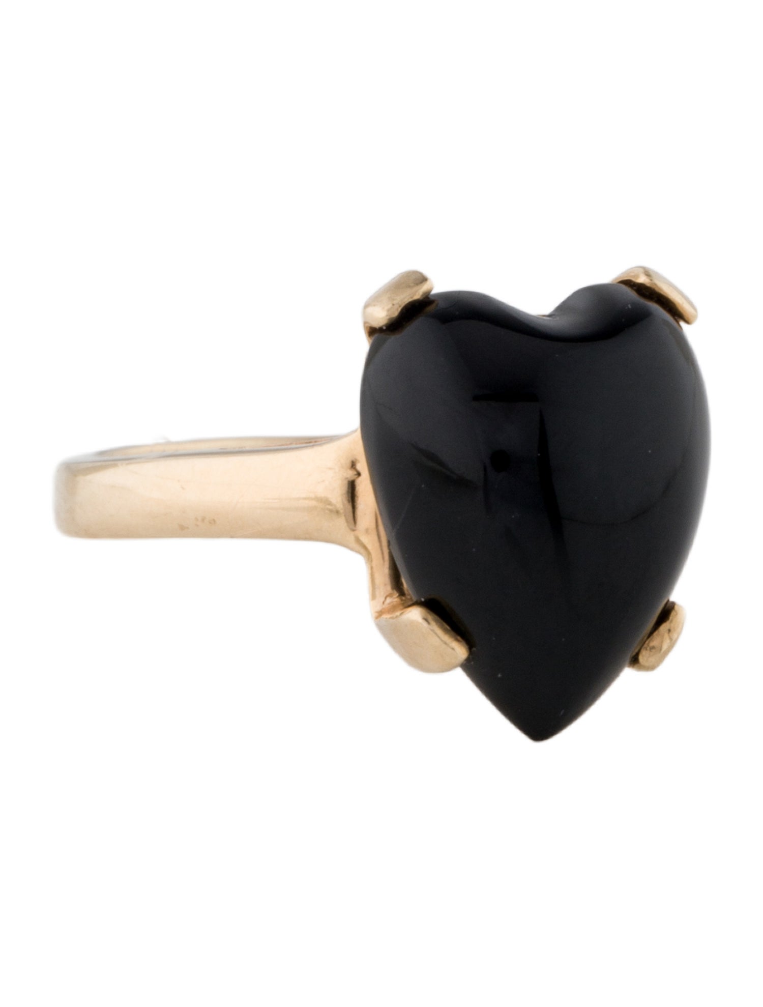 Ring 14K 5.49ct Onyx Heart Cocktail