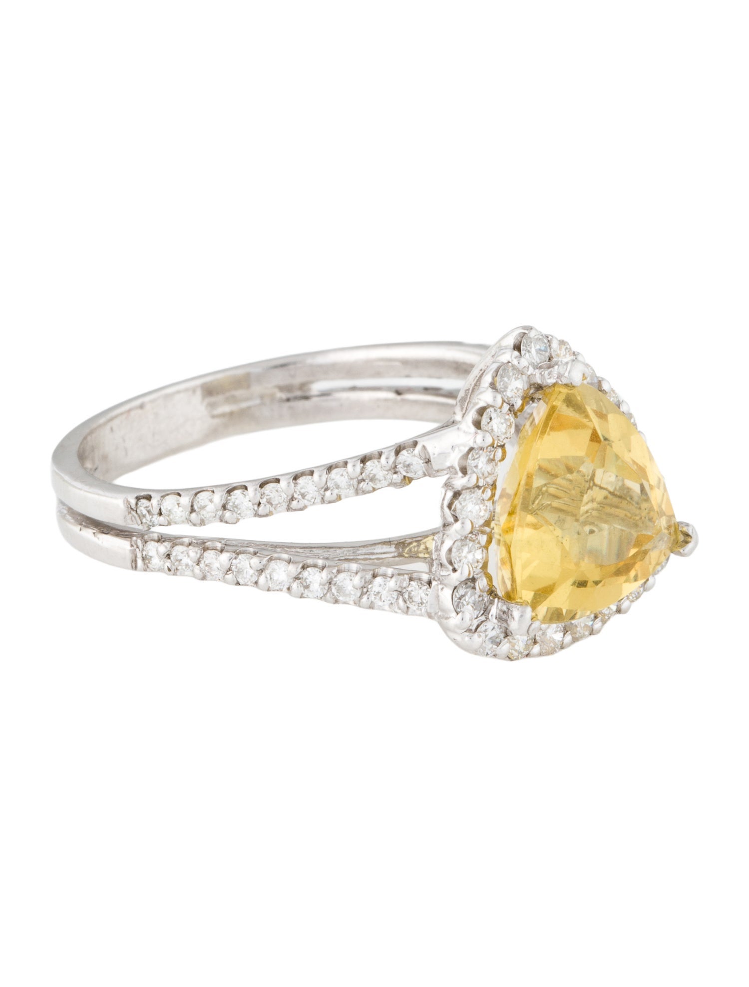 Ring 14K 3.40ct Heliodor & Diamond Cocktail Ring