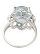 Ring 14K 7.50ct Aquamarine & Diamond Cocktail Ring