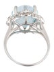 Ring 14K 7.50ct Aquamarine & Diamond Cocktail Ring