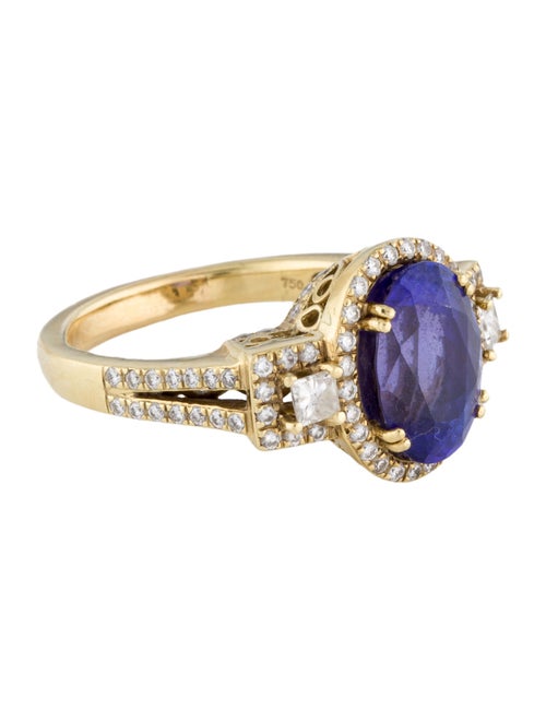 Ring 18K 5.06ct Tanzanite & Diamond Cocktail Ring