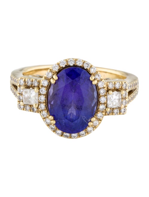 Ring 18K 5.06ct Tanzanite & Diamond Cocktail Ring