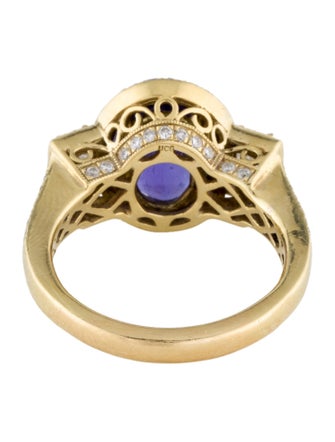 Ring 18K 5.06ct Tanzanite & Diamond Cocktail Ring