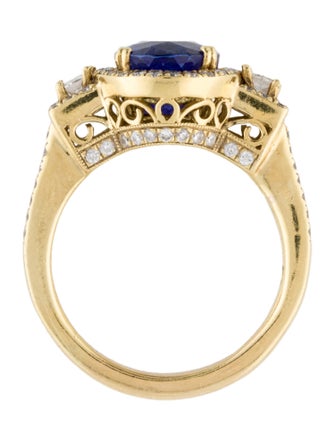 Ring 18K 5.06ct Tanzanite & Diamond Cocktail Ring
