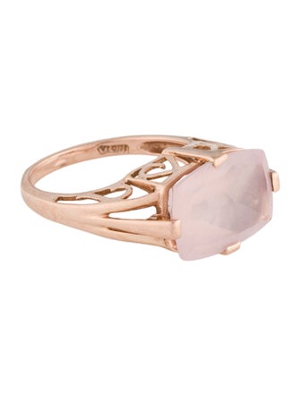 Ring 10K 5.85ct Rose Quartz Cocktail Ring