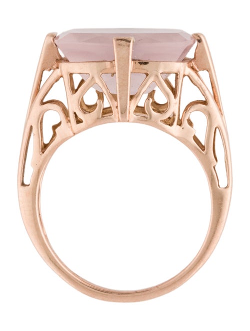 Ring 10K 5.85ct Rose Quartz Cocktail Ring