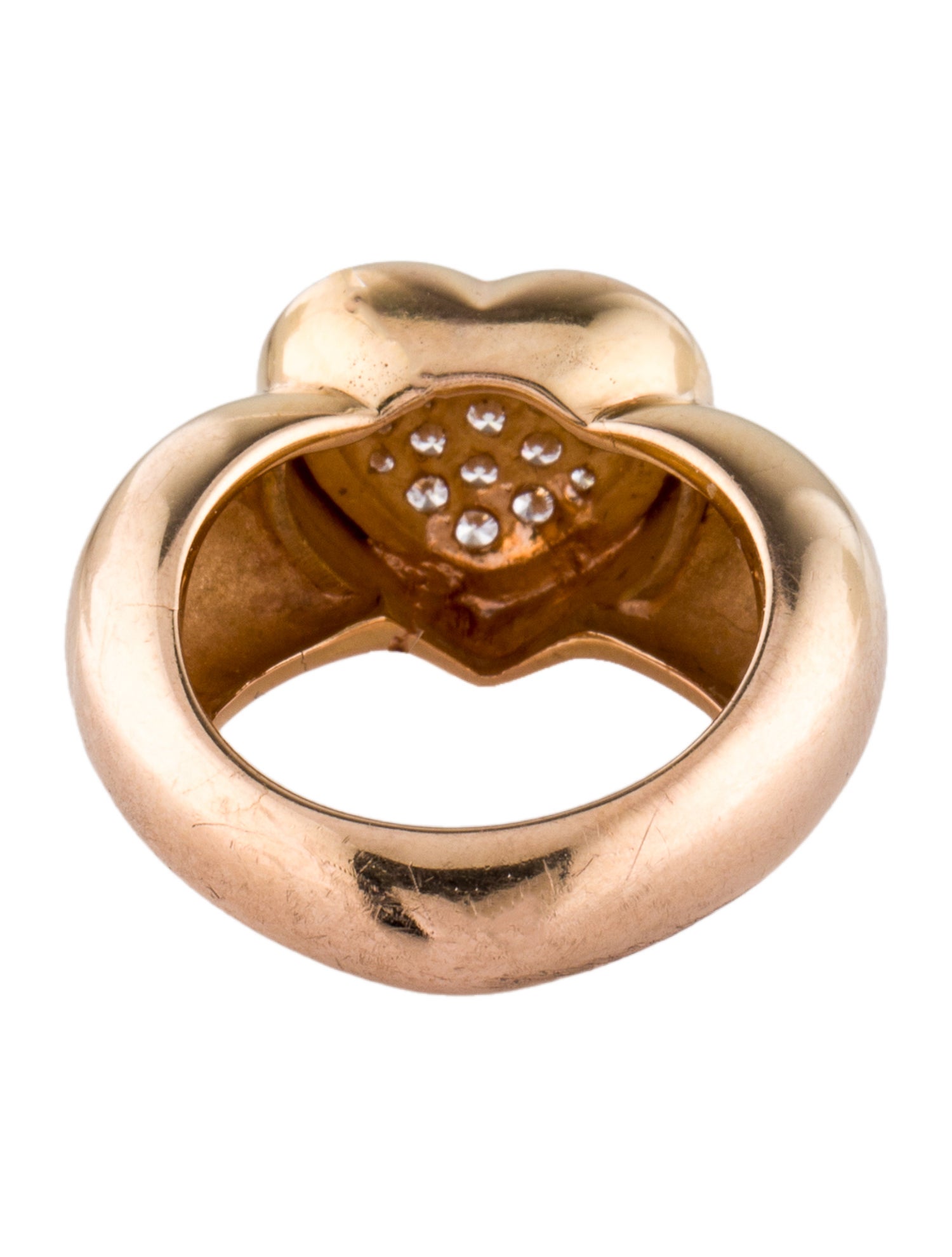 Ring 18K Diamond Pavé Heart Ornament Cocktail Ring