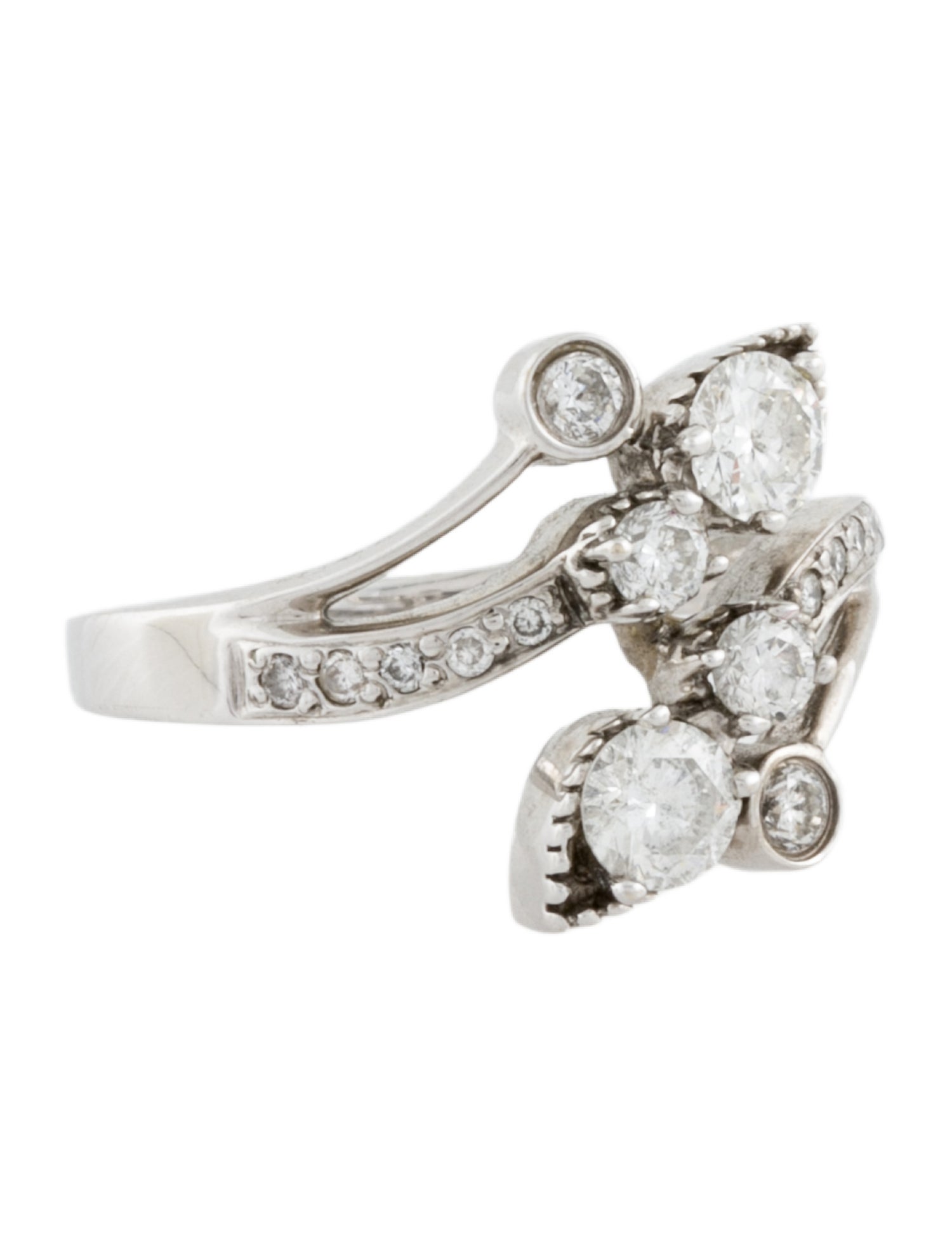 Ring 14K 1.05ctw Diamond Bypass Cocktail