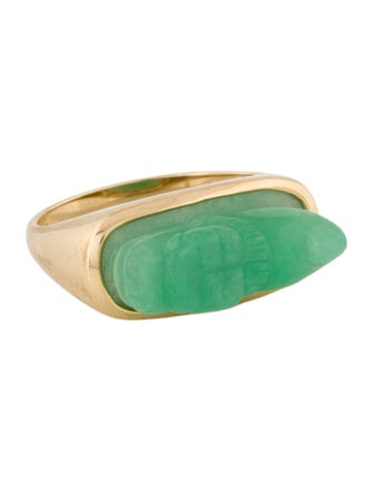 Ring 14K Dyed Jadeite Dragon Ring