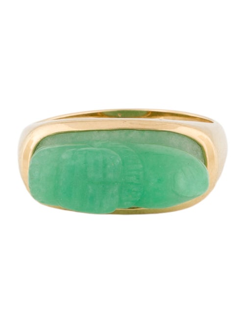 Ring 14K Dyed Jadeite Dragon Ring