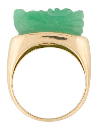 Ring 14K Dyed Jadeite Dragon Ring