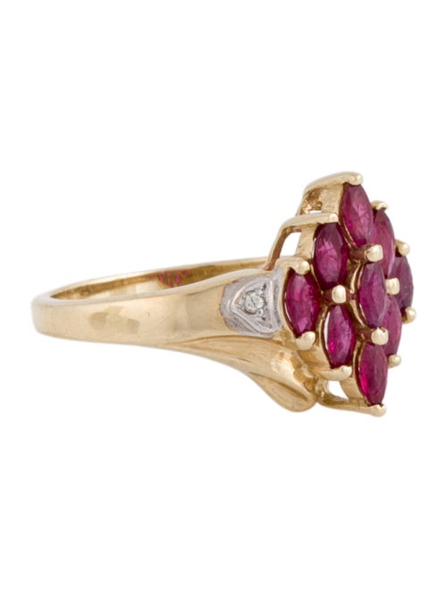 Ring 14K Ruby & Diamond Cocktail Ring