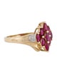 Ring 14K Ruby & Diamond Cocktail Ring