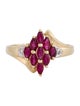 Ring 14K Ruby & Diamond Cocktail Ring