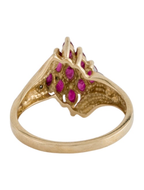 Ring 14K Ruby & Diamond Cocktail Ring