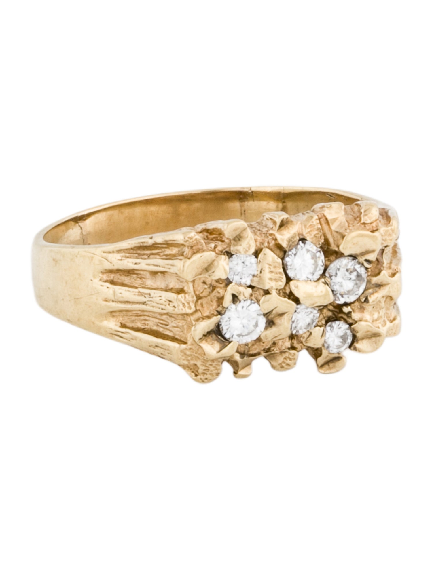 Ring 14K Diamond Nugget Band